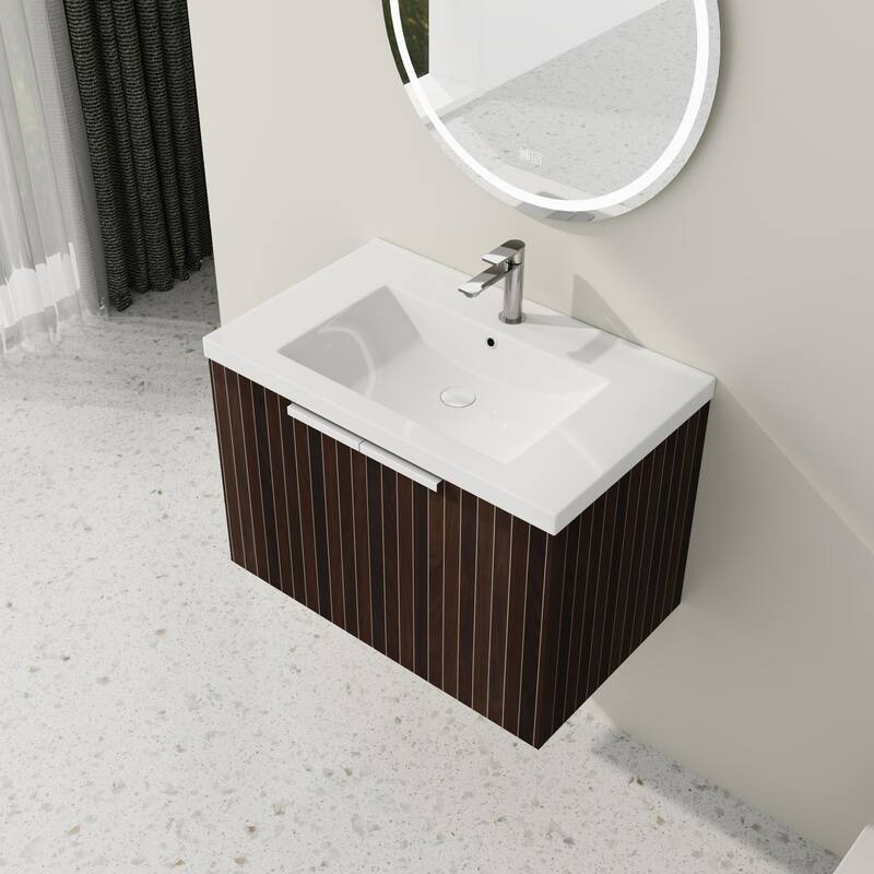 Beingnext 24"/30"/36" Bathroom Vanity with Sink, Floating Bathroom Vanity with 2 Soft Close Doors