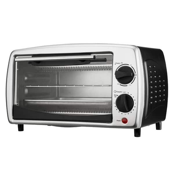 slide 1 of 4, Brentwood TS-345B Black Stainless Steel 4 Slice Toaster Oven