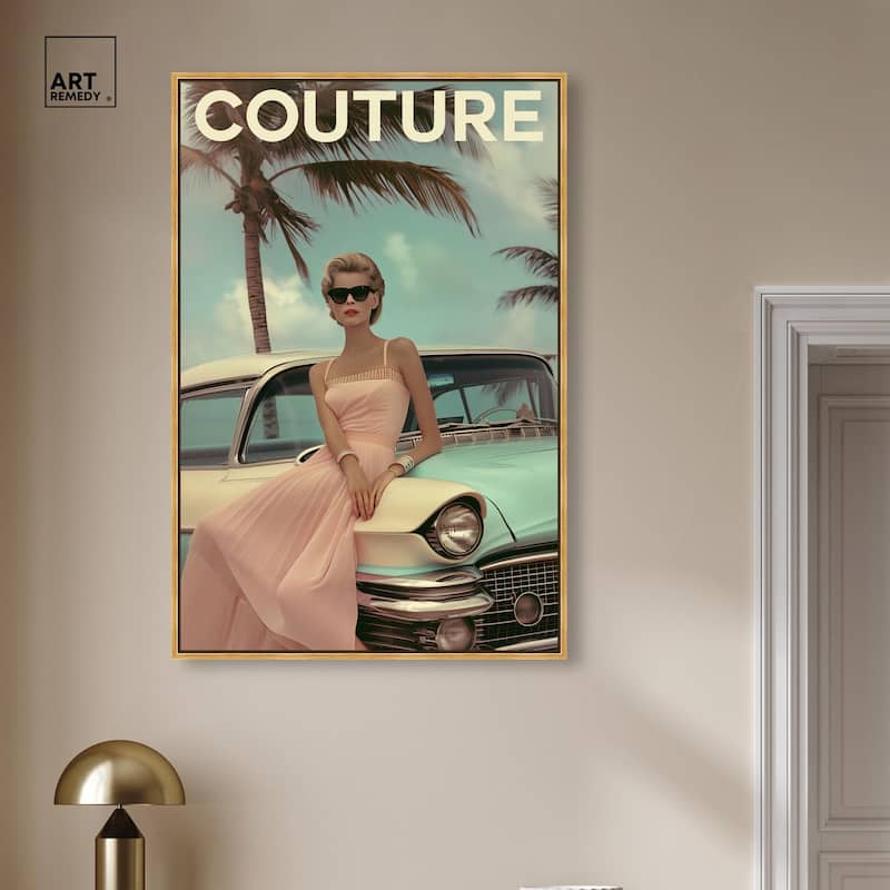 Vintage Beach Car Cover Canvas by Art Remedy
