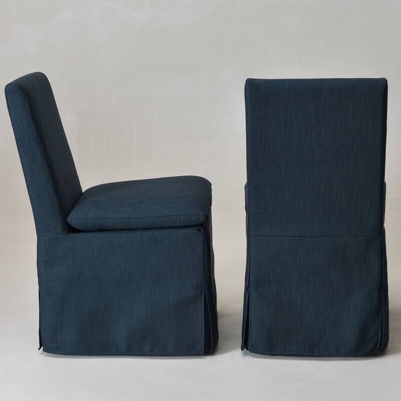 KINWELL Performance Fabric Slipcover Dining Chair Side Chair With Casters