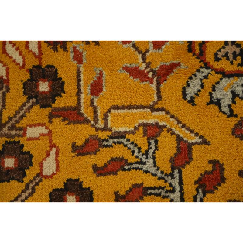 Hand Knotted Oriental 100% Wool Carpet Traditional Floral Oranges & Rust Ziegler Runner Rug - 8' 0'' X 2' 6''