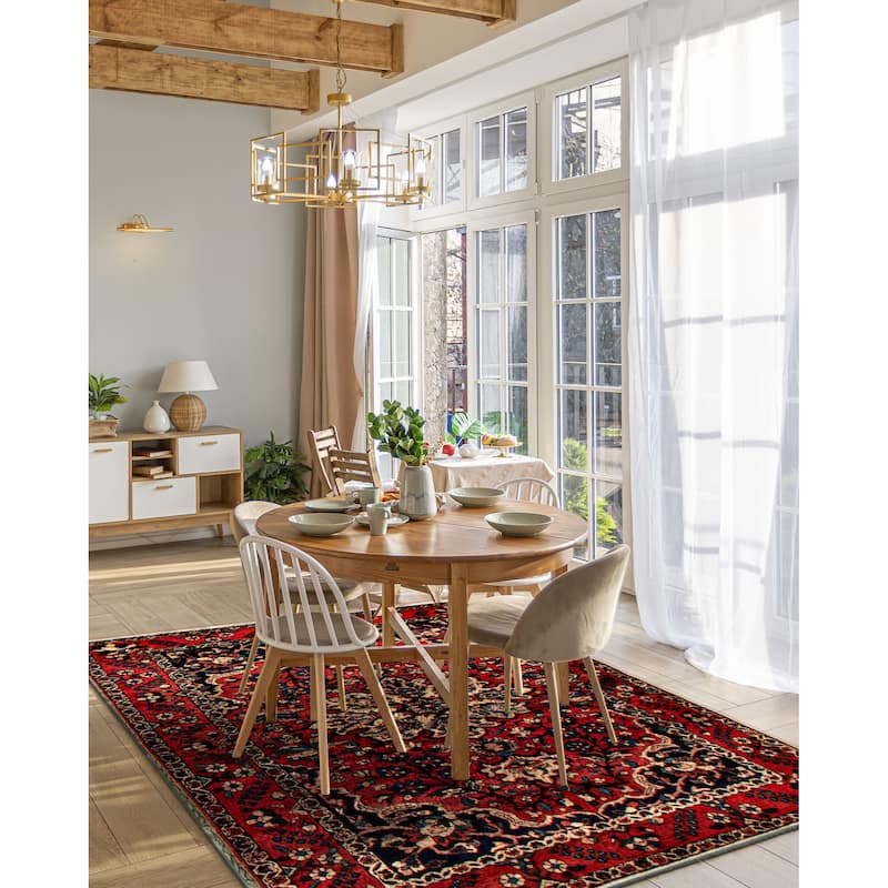 ECARPETGALLERY Hand-knotted Kayseri Vintage Red Wool Rug - 4'4 x 6'6