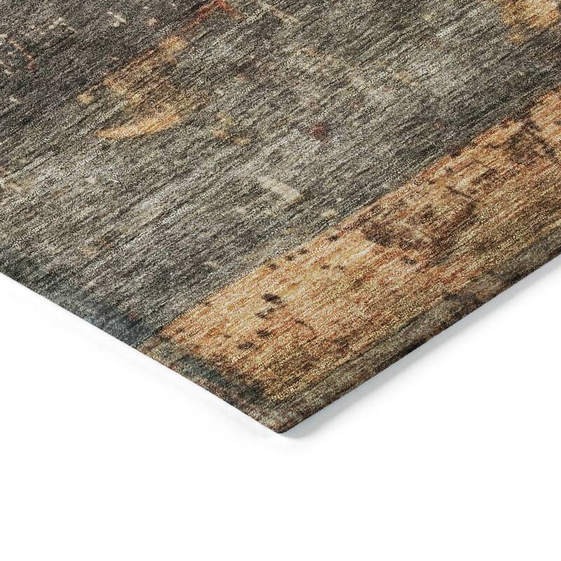 Machine Washable Indoor/ Outdoor Abstract Contemporary Chantille Rug