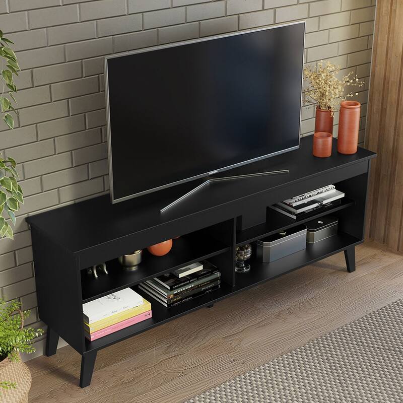 Madesa TV Stand Unit with 4 Shelves and Cable Management for 55, 65 Inch Media Modern Entertainment Center - 53 inches