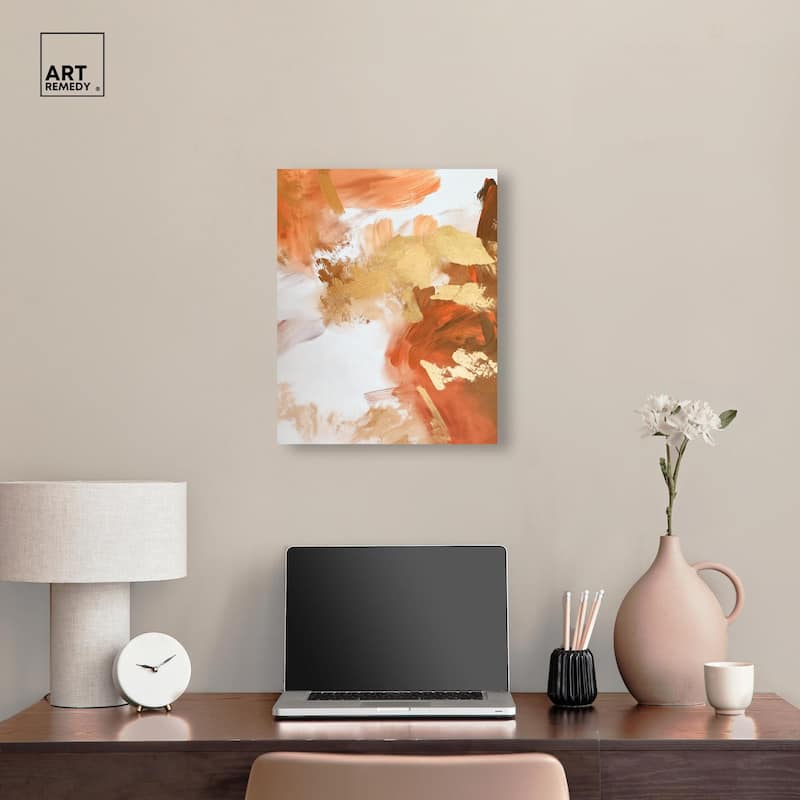 Golden Bronze Ripple II Canvas by Art Remedy, Gallery Wrapped