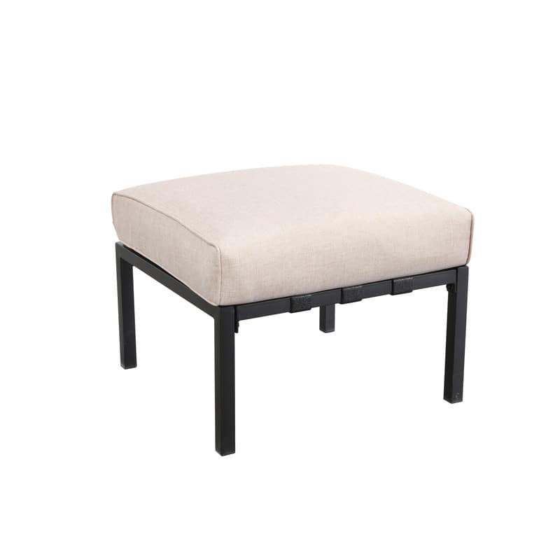 Patio Festival Outdoor Wave-Arm Col. Metal Ottoman with Cushion