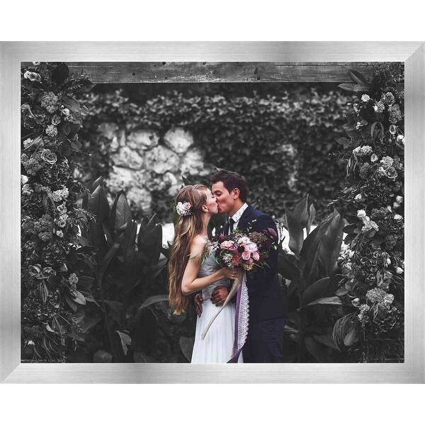 30x15 Silver Stainless Steel Wood Picture Frame With 30x15 Silver Stainless Steel Wood