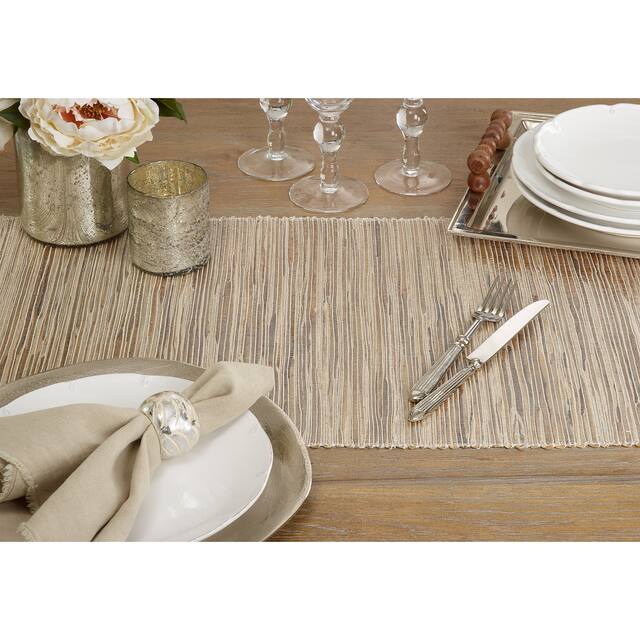 Shimmering Woven Water Hyacinth Table Runner