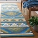 preview thumbnail 6 of 6, SAFAVIEH Handmade Aspen Gunlaug Rustic Boho Wool Rug 2'3" x 9' Runner - Blue/Yellow - Runner