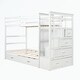 preview thumbnail 40 of 51, Hardwood Twin Over Twin Bunk Bed with Trundle and Staircase