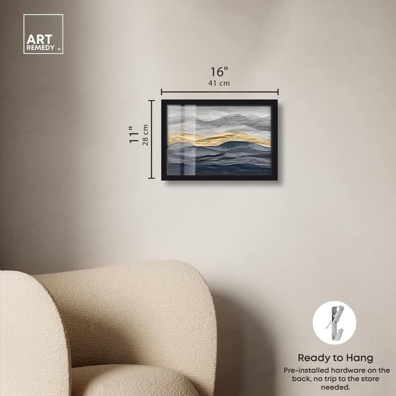 Flowing Golden Tide Shadowbox by Art Remedy