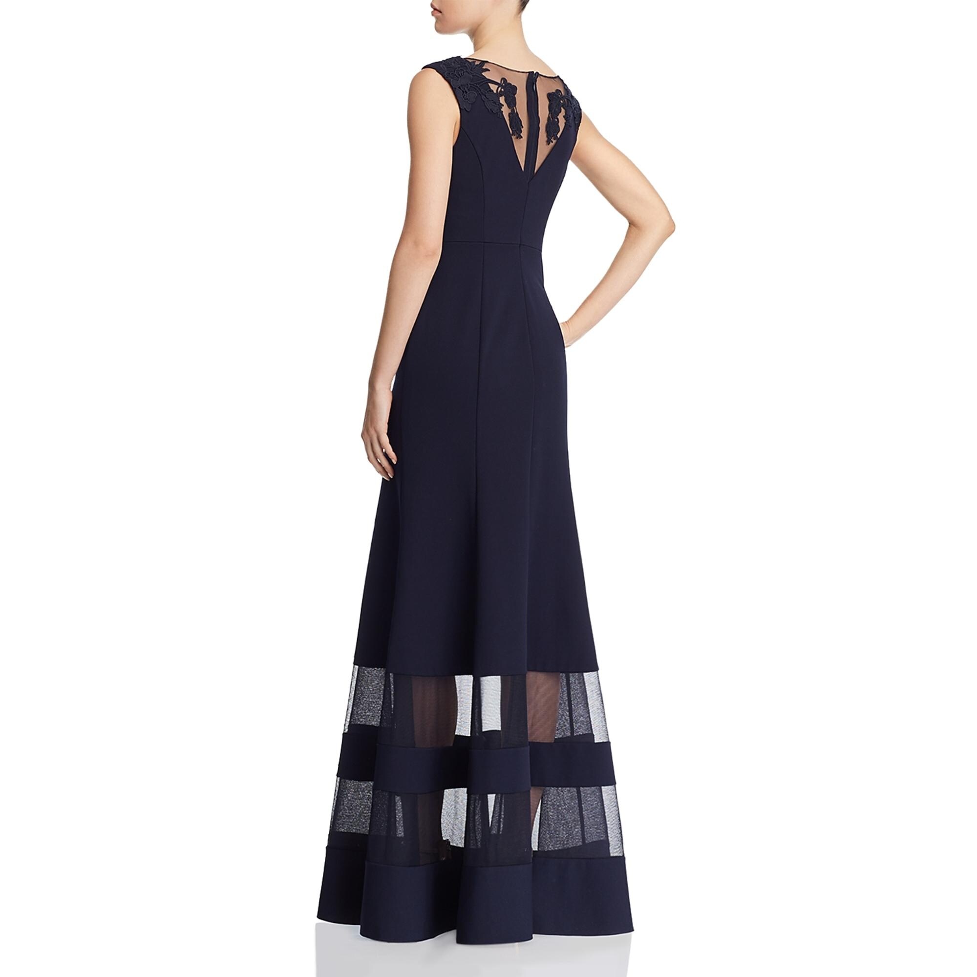 overlay evening dress