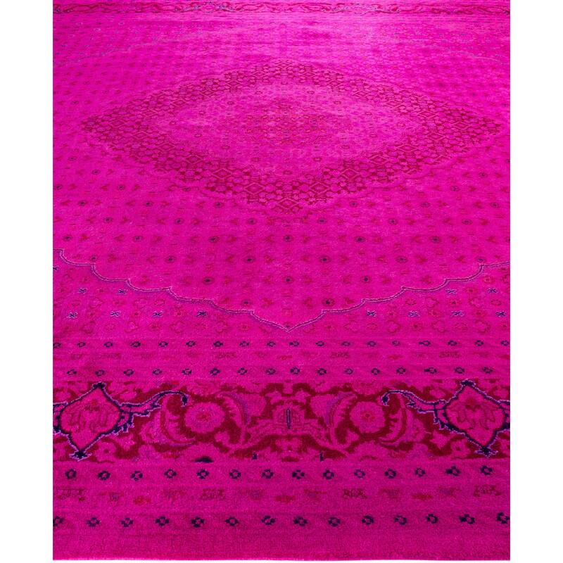 Overdyed One-of-a-Kind Hand-Knotted Area Rug - Purple - 8' 2" x 10' 3"