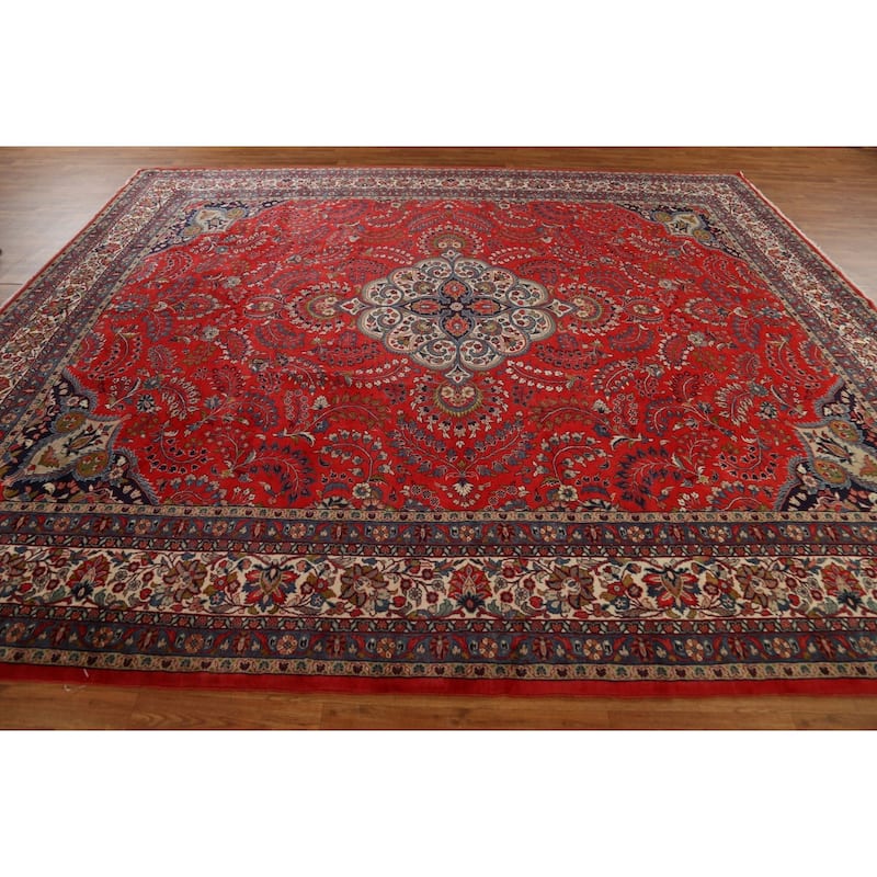 Vintage Vegetable Dye Lilian Persian Area Rug Hand-knotted Wool Carpet - 10'2" x 11'9"