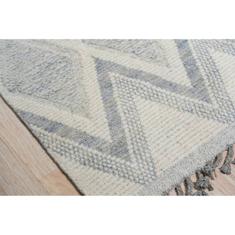 Home Decor Ivory Hand-Knotted Wool Contemporary Geometric Marrakech Handspun Area RugTimeless Elegance for Living Room, Bedroom,