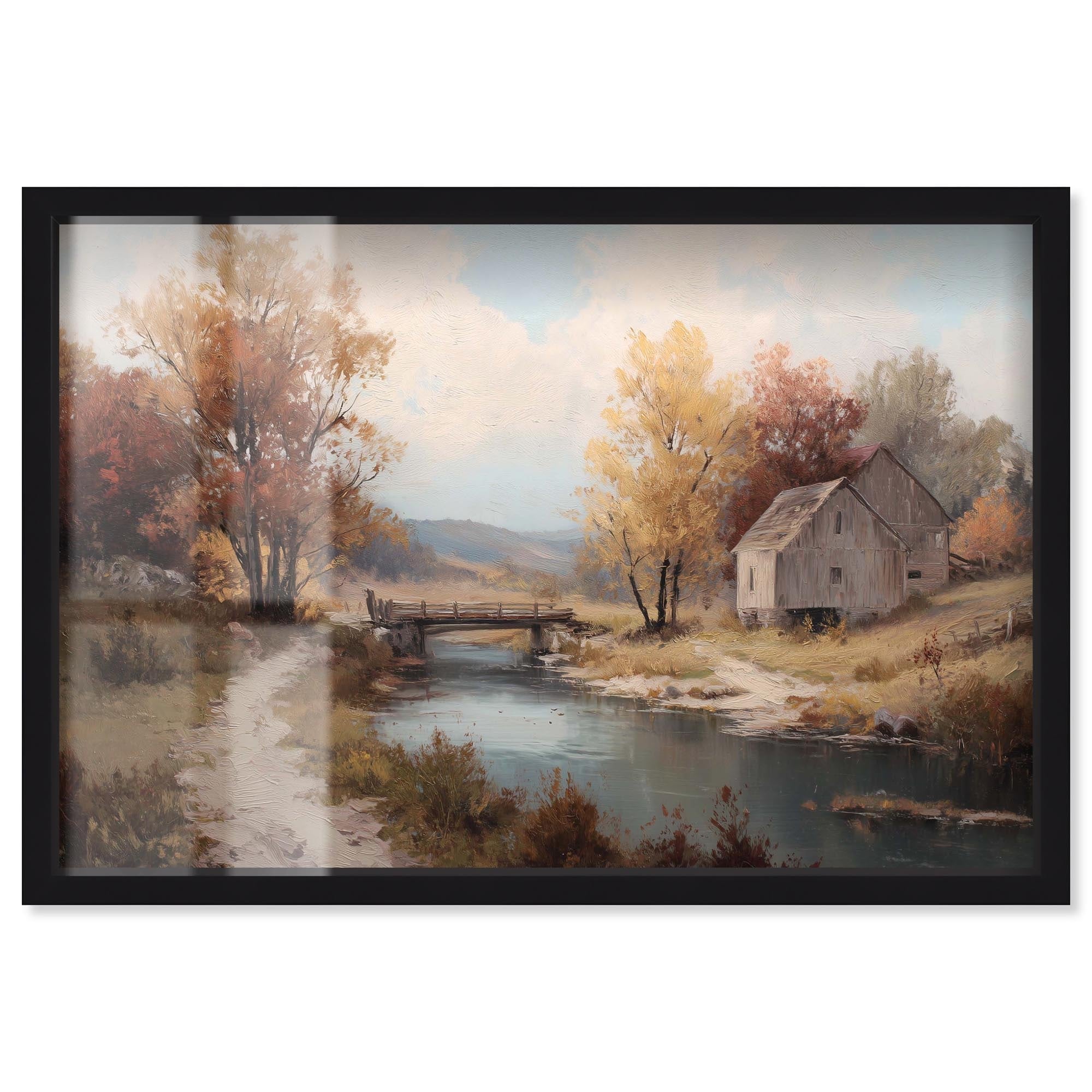 Over the Bridge Vintage Decor Shadowbox Print by Art Remedy