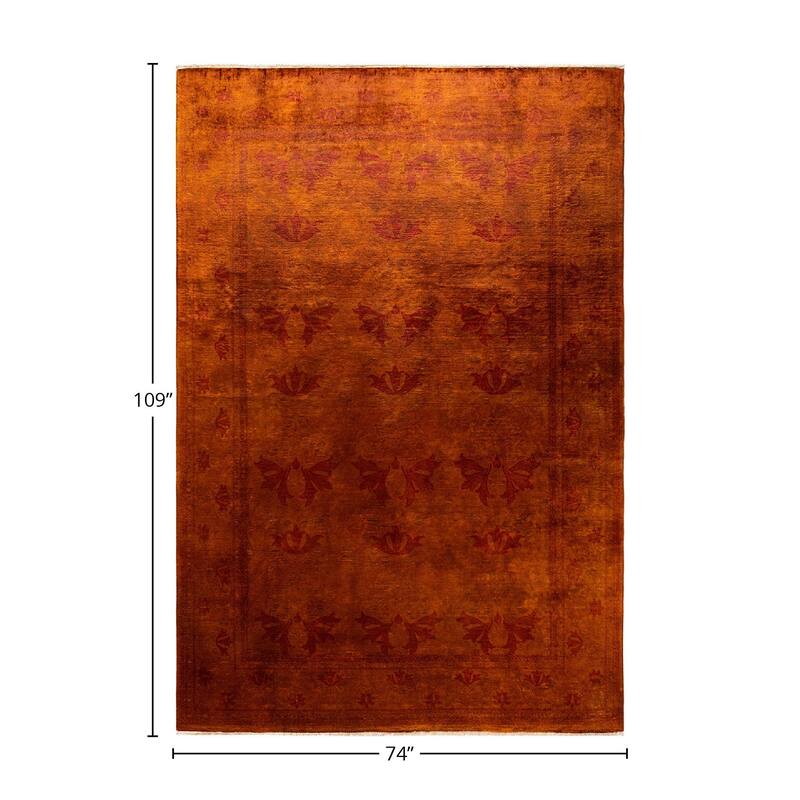 Vibrance, One-of-a-Kind Hand-Knotted Area Rug - Gold, 6' 2" x 9' 1" - 6' 2" x 9' 1"