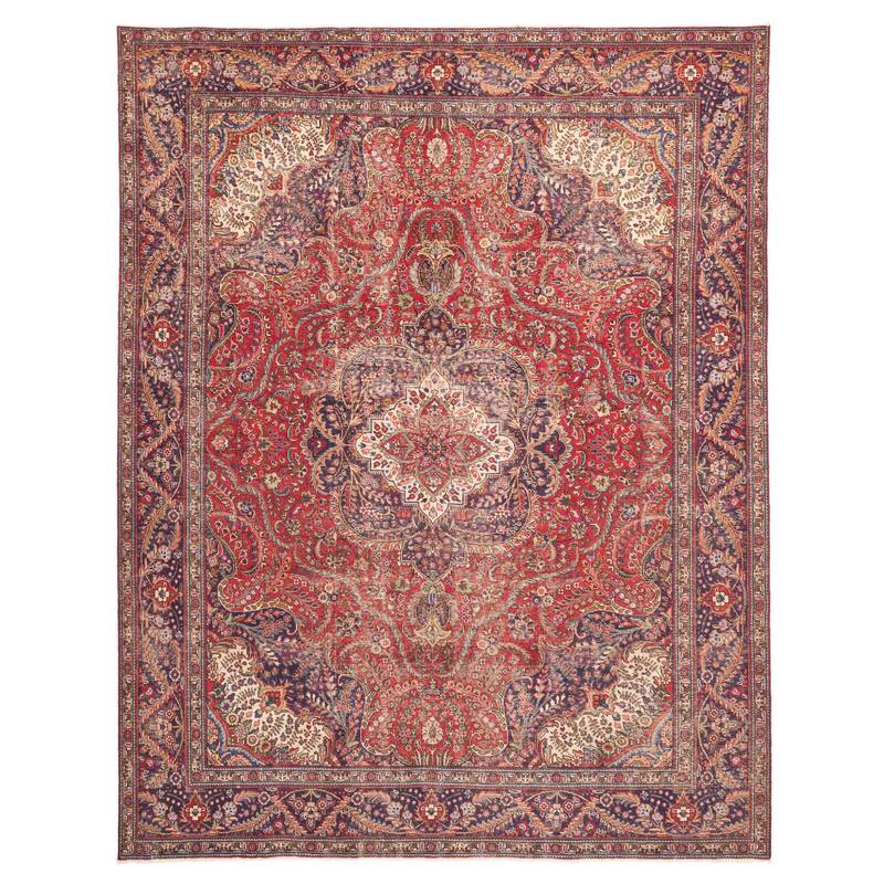ECARPETGALLERY Hand-knotted Antalya Vintage Red Wool Rug - 10'0 x 12'9