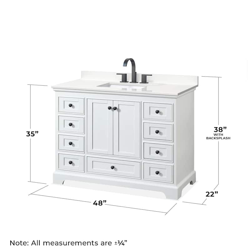Wyndham Collection WCS202048S-QTZ-US3M46 Deborah 48" Free Standing