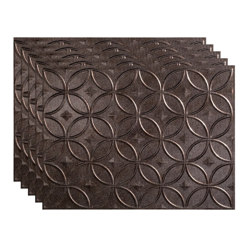 FASÄDE Rings Decorative Vinyl Backsplash Panel - 5 Pack - Smoked Pewter