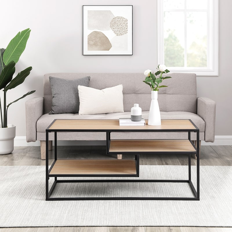Middlebrook Designs Modern 2-Tier Coffee Table - Coastal Oak