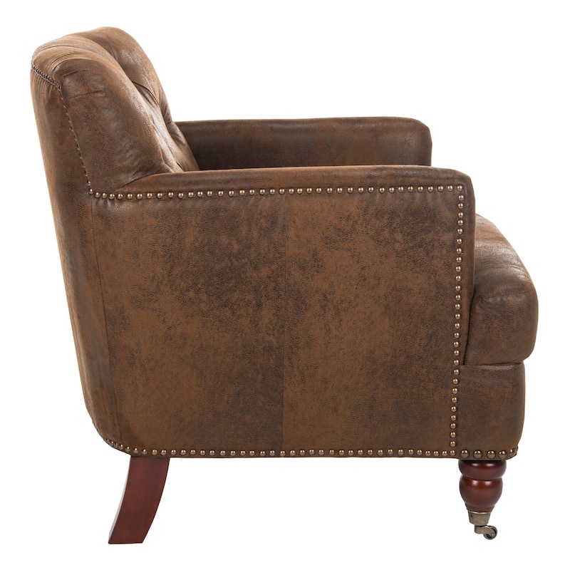 SAFAVIEH Tori Antiqued Tufted Club Chair - 28" x 34.4" x 32.7". - 28"W x 34"D x 33"H