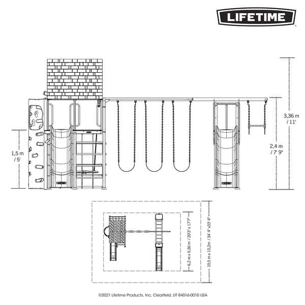dimension image slide 1 of 2, Lifetime Big Stuff ® Deluxe Swing Set