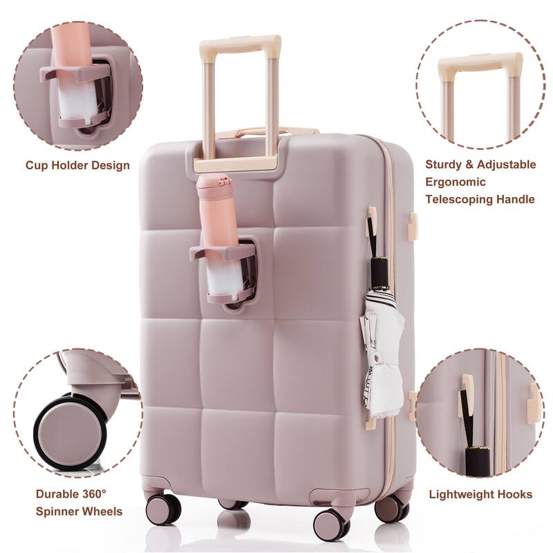 Luggage Set of Three, ABS Hard Shell Luggage with Spinner Wheels.