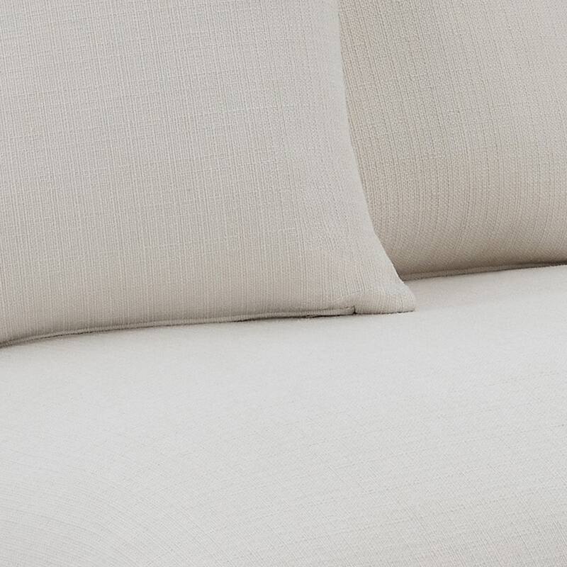 Jane 38 Inch Sectional Armless Chair, Plush Cushioned Back, Off White