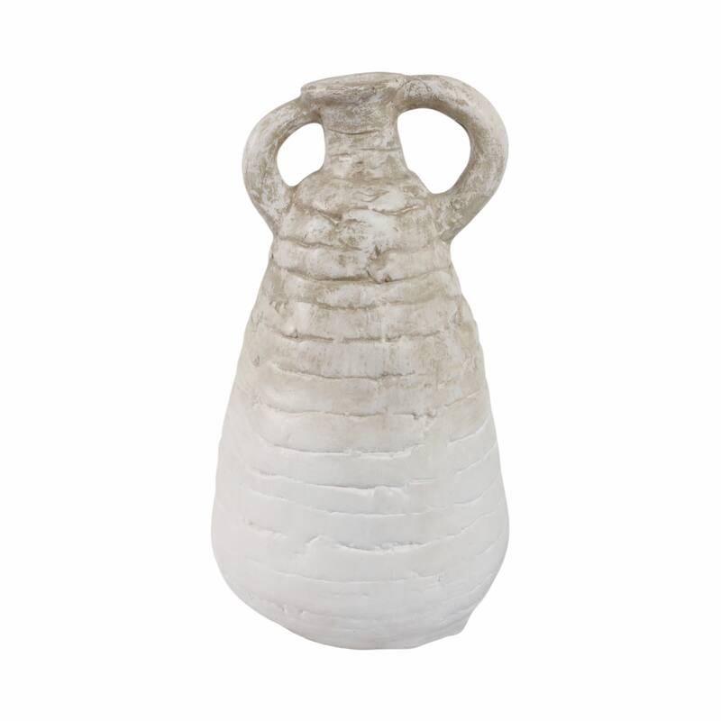 Ceramic Slanted Eared Decorative Vase - Ivory, 18"