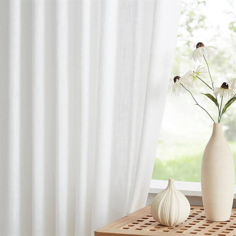 White Pinch Pleat 40x84" Semi-Sheer