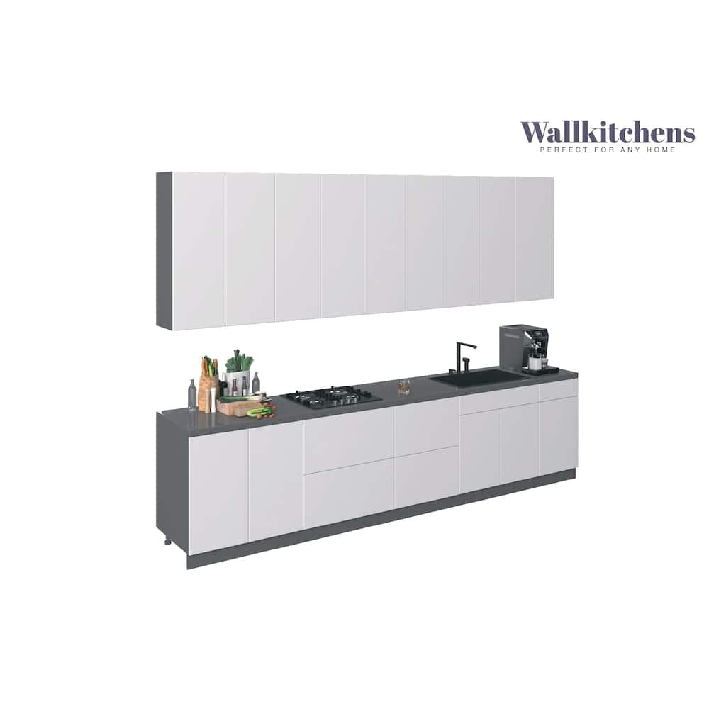 Kitchen Elite Epicure Collection White Gloss Color Base Size 11Ft Wide - 138x24