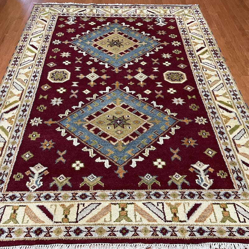 HERAT ORIENTAL Handmade Kazak Wool Rug - 6'10" x 9'7"