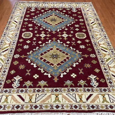 HERAT ORIENTAL Handmade Kazak Wool Rug - 6'10" x 9'7"