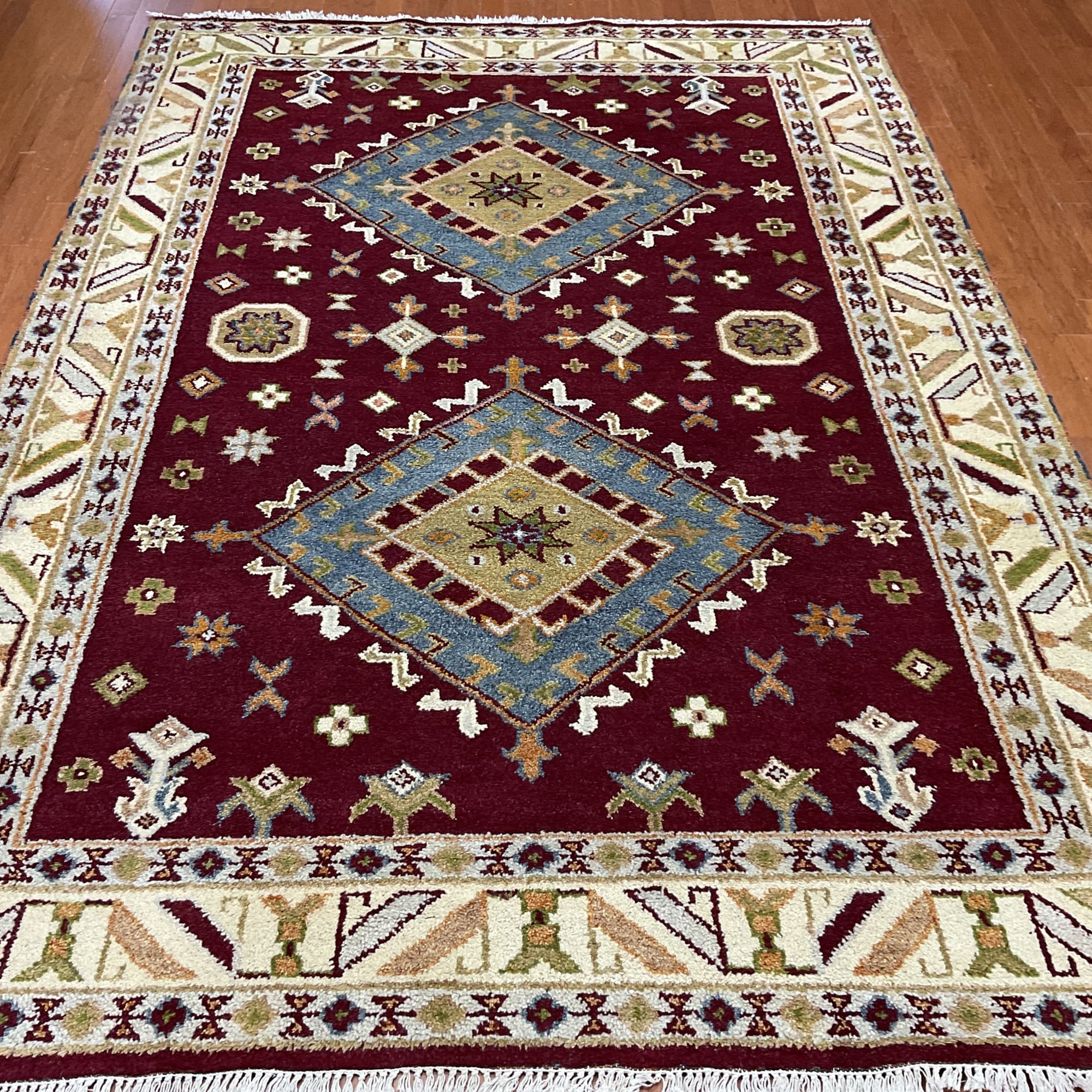HERAT ORIENTAL Handmade Kazak Wool Rug - 6'10" x 9'7"