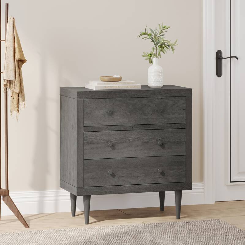 Wardrobe 3 Drawer Dresser Grey Entrance Cabinet for Bedroom, Hallway