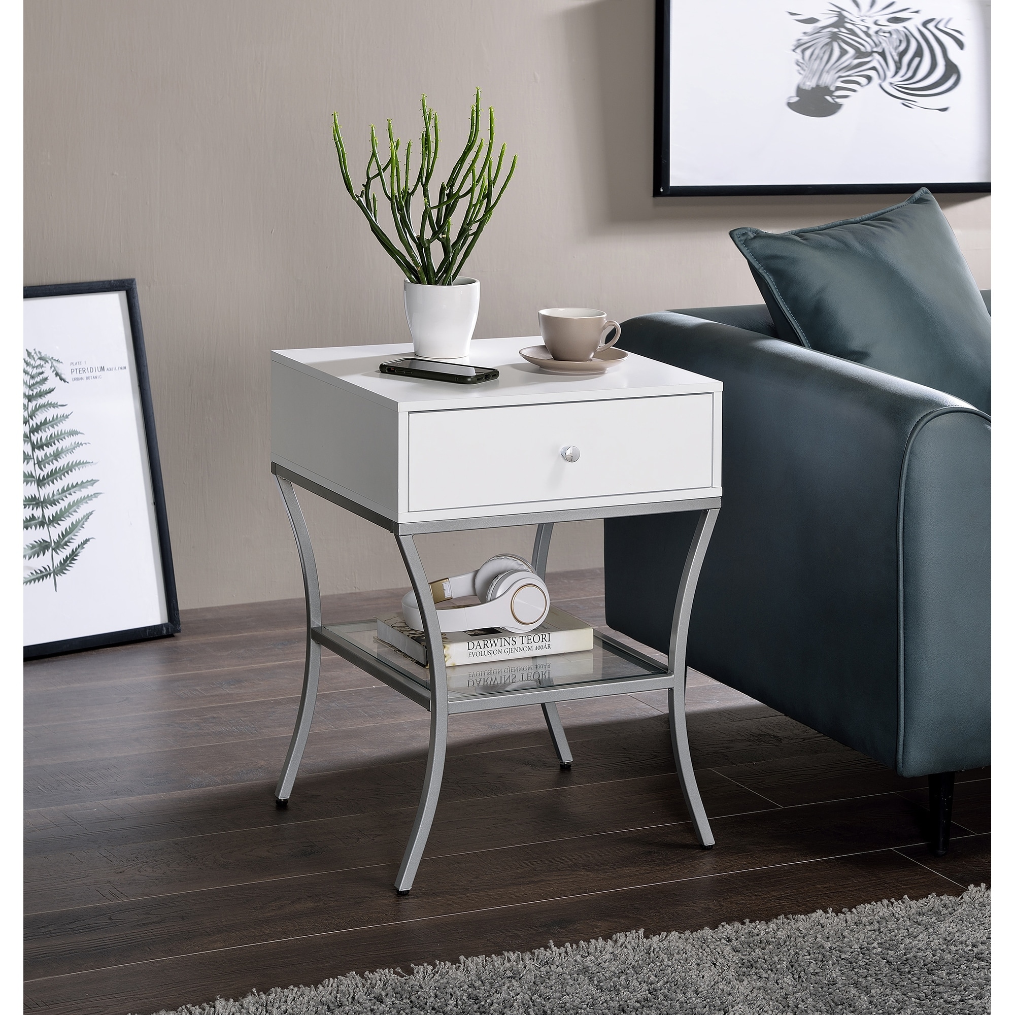 Crosby end table with clearance storage