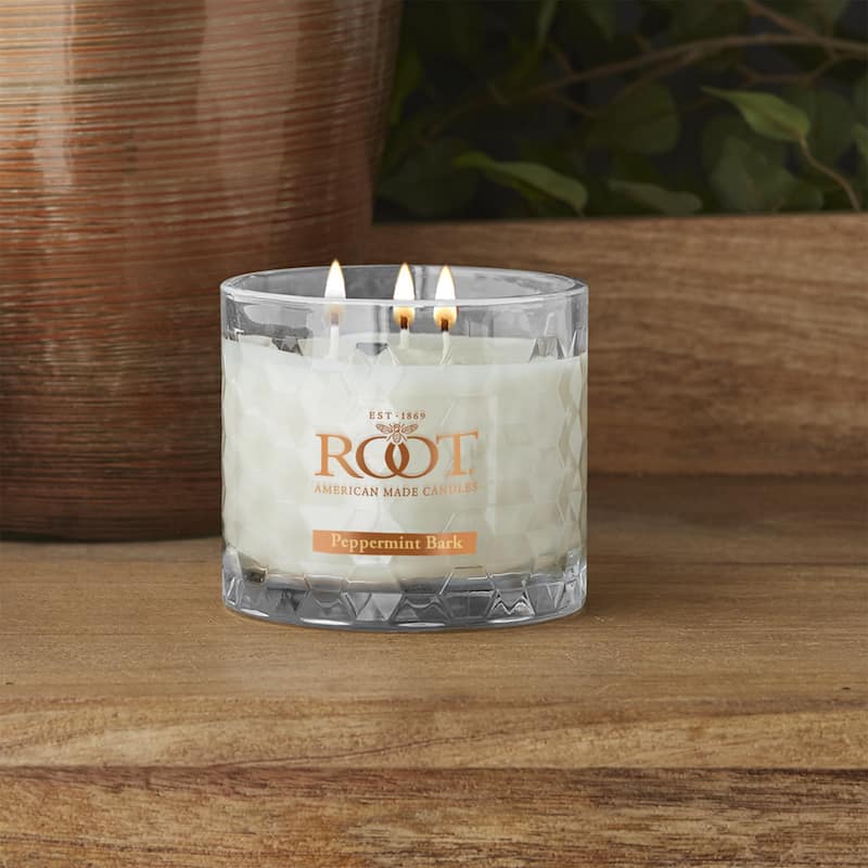 Root Peppermint Bark Scented 3-Wick Signature Honeycomb Jar - 12 oz