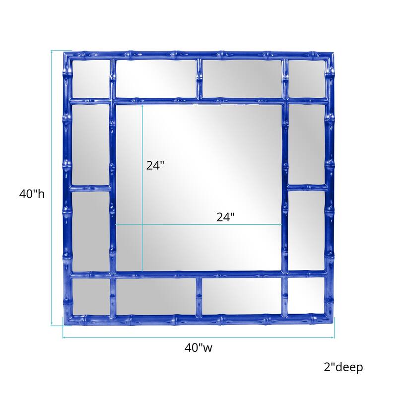 Allan Andrews Square Bamboo Framed Wall Mirror - 40" x 40"