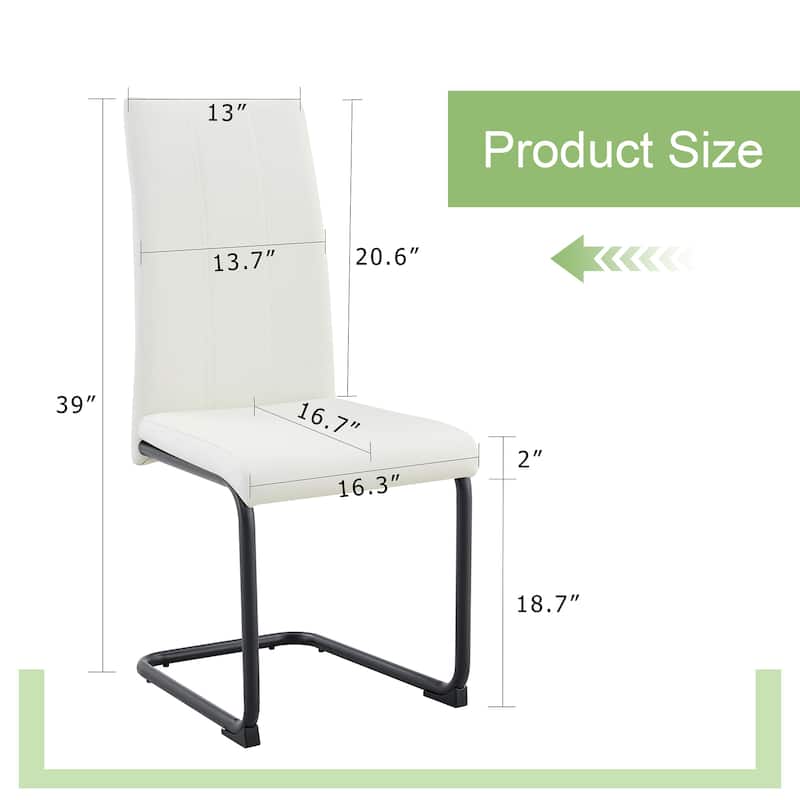 Modern High-Back PU Dining Chairs, Set of 4