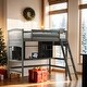 preview thumbnail 28 of 38, Twin size Loft Bed with Storage Shelves, Desk and Ladder, White