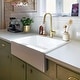 preview thumbnail 5 of 9, Parker Crisp White Fireclay 26" Single Bowl Quick-Fit Drop-In Farmhouse Apron Kitchen Sink (1 Hole) and Drain