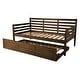 preview thumbnail 27 of 37, Copper Grove Kutaisi Wood Daybed (Mattress Not Included) With Trundle - Rustic Walnut