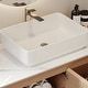 preview thumbnail 10 of 26, 48" Modern Floading Single Bathroom Vanities, Solid Wood, Glossy Stone Vessel, Brown &Light Wood - 47.6" x 19.7