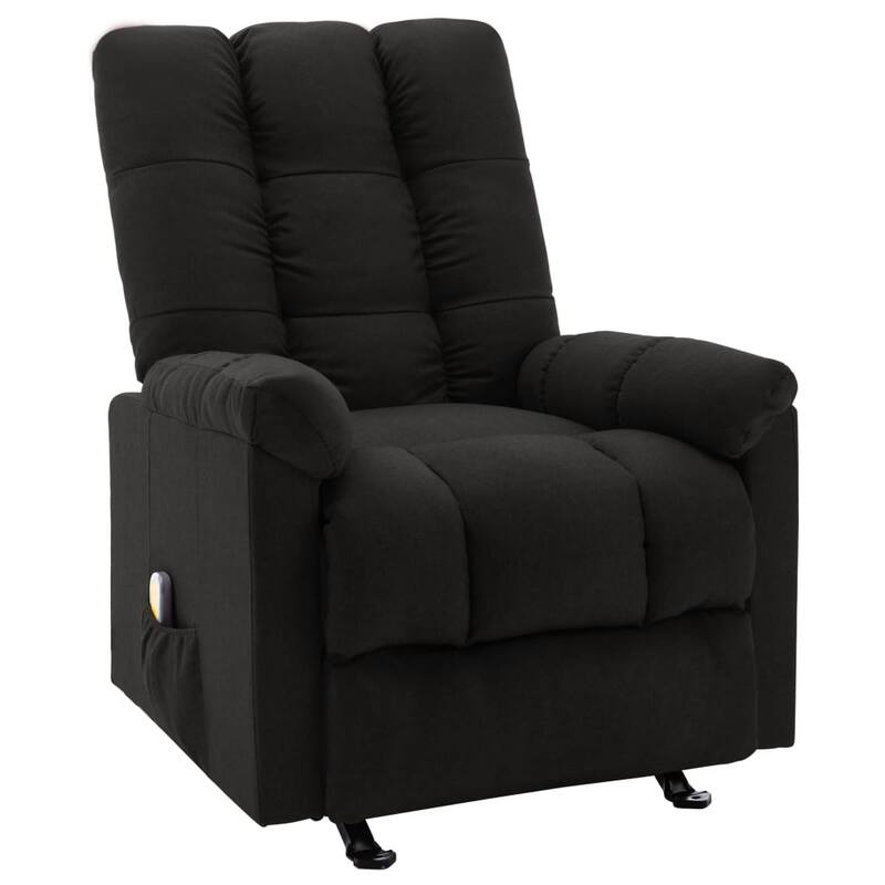 vidaXL Massage Recliner Electric Massaging Recliner Chair for Elderly Fabric - 28.1" x 38" x 39.6" - Black