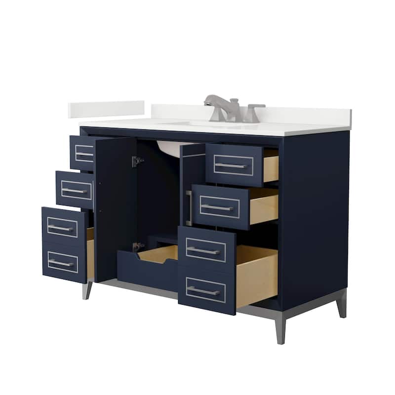 Wyndham Collection WCH515148S-QTZ-US3MXX Marlena 48" Free Standing
