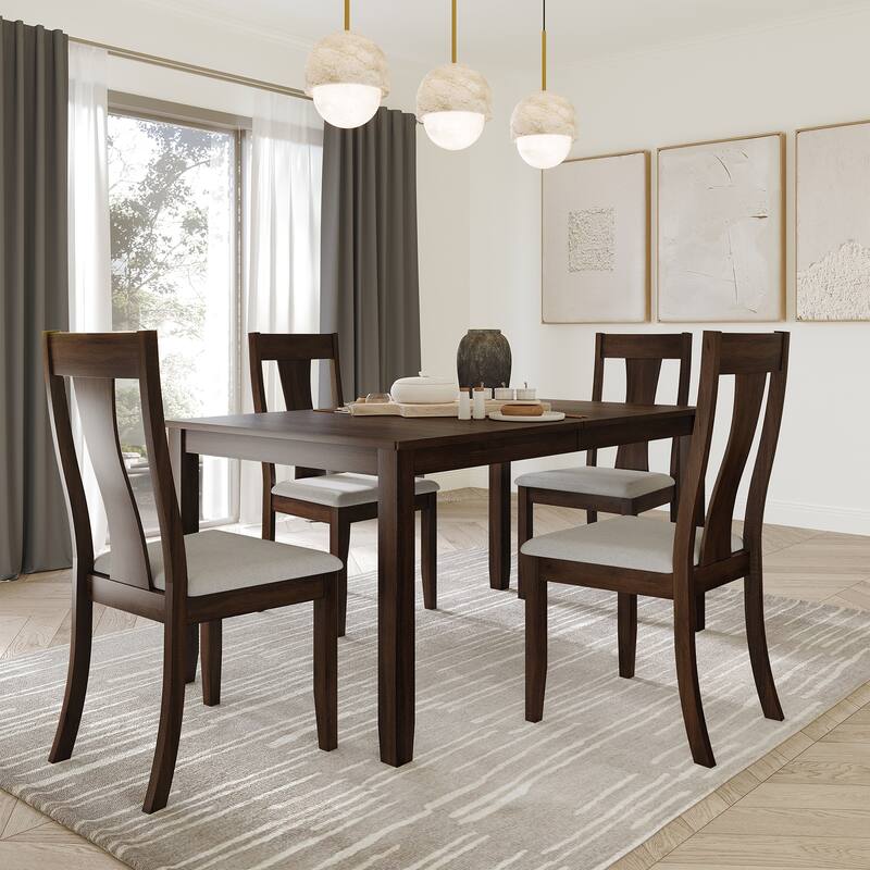 CraftPorch Vintage 4-Piece Chair and Round Table Wooden Dining Set