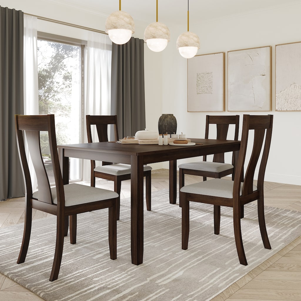 CraftPorch Vintage 4-Piece Chair and Round Table Wooden Dining Set