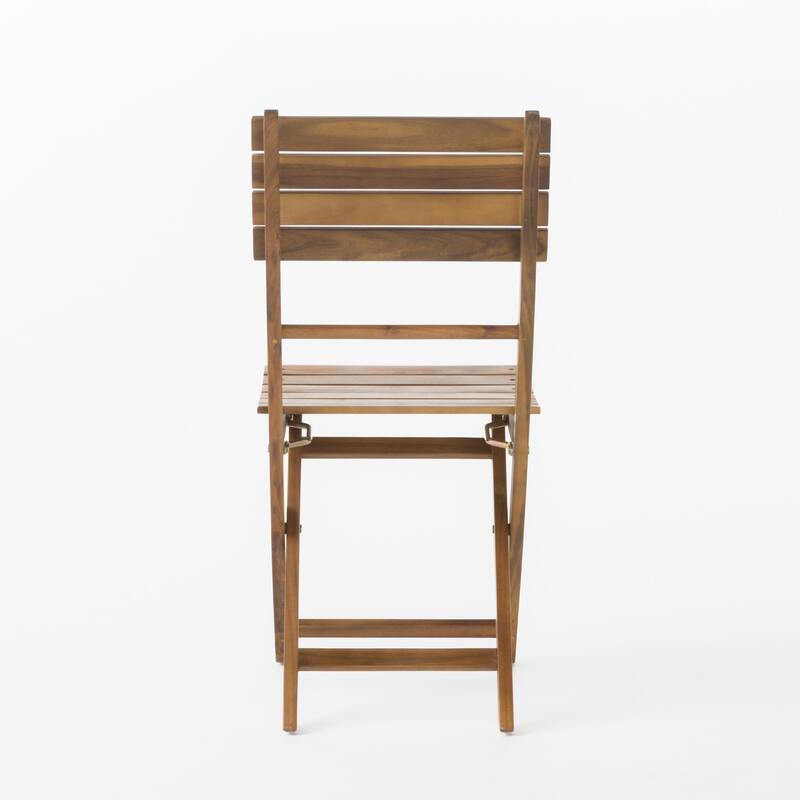 Outdoor Acacia Wood Folding Dining Chairs Set of 2