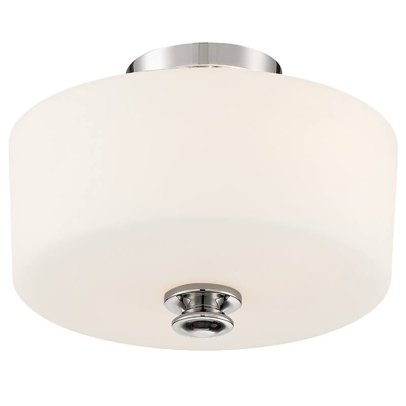 Travis 2 Light Polished Nickel Ceiling Mount - 12.5'' W x 9.25'' H